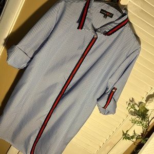 Button knee length dress